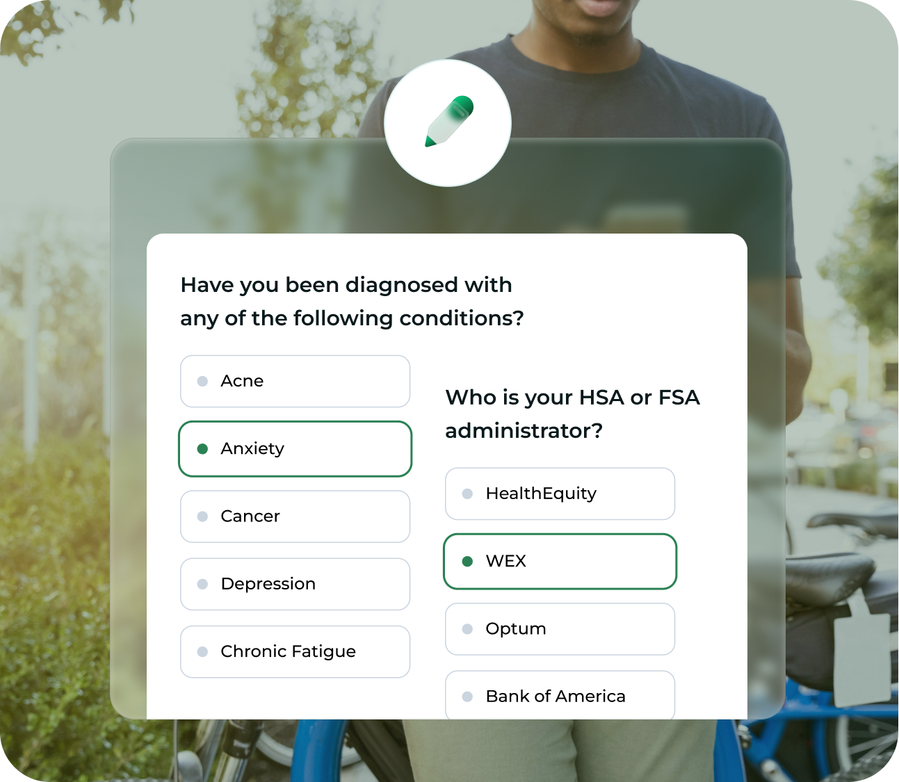 Customer completing the Truemed private health assessment
